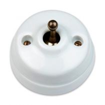 Dimbler Permutateur , corps en porcelaine blanche / manette en bronze ancien