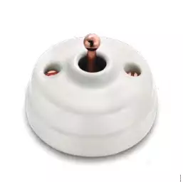 Dimbler va-et-vient, corps en porcelaine blanche / manette cuivre (60308622)