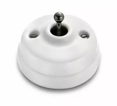 Dimbler va-et-vient, corps en porcelaine blanche / manette nickel noir (60308612)
