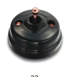 Dimbler va-et-vient, corps en porcelaine noire/manette cuivre (60308322)