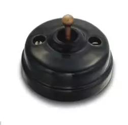Dimbler va-et-vient, corps en porcelaine noire/manette laiton vieili (60308352)