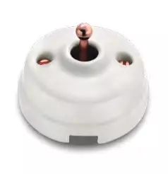 Dimbler va-et-vient avec pas de cable, corps en porcelaine blanche / manette cuivre (60308422)