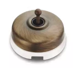 Dimbler va-et-vient en m�tal couleur bronze, corps en porcelaine blanche avec pas de cable (60308702)