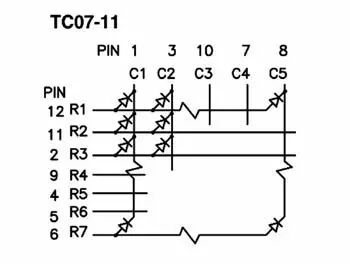 Dot matrix displ. 18mm vert 2.2mcd c.c. (TC07-11GWA)