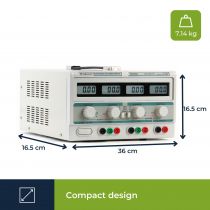 Double Alimentation Dc Lab / 4 Afficheurs Lcd / 2 X 0-30 Vcc / 0-3 A + 5 Vcc Fixe 3 A Max (LABPS23023)