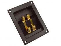 Double bornier pour enceinte - rectangulaire - dore (LSC5G)