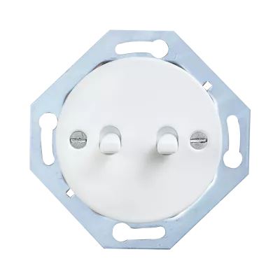 Double bouton poussoir - couvercle blanc + levier blanc (DPR 11-03-0-01-0-0-00)