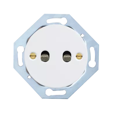 Double bouton poussoir - couvercle blanc + levier patine (DPR 11-03-0-03-0-0-00)