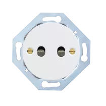 Double bouton poussoir - couvercle blanc + levier patine (DPR 11-03-0-03-0-0-00)