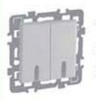 Double bouton poussoir  voyant + cache peinture