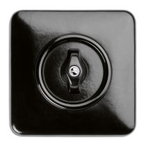 Double interrupteur simple rotatif en bakelite noire (186882)