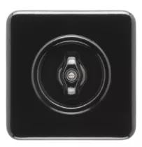 Double interrupteur simple rotatif en bakelite noire (186882)