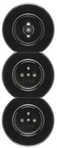 Double interrupteur simple rotatif en bakelite noire (186882)