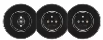Double interrupteur simple rotatif en bakelite noire (186882)
