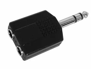 Double jack femelle 6.35mm stereo vers jack male 6.35mm stereo (CAA34)