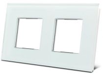 double plaque de recouvrement en verre pour bticino livinglight (blanc) (VMBGP2SW)