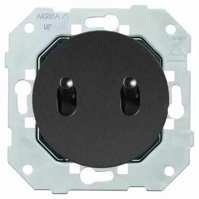 Double poussoir 6A-250V~ � levier noir mat - Collection DOM de Fontini (85345021)