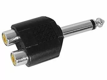 Double rca femelle vers jack male 6.35mm mono (CAA27)