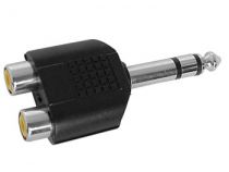 Double rca femelle vers jack male 6.35mm stereo