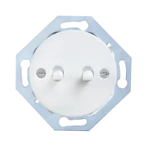 Double va et vient - couvercle blanc + levier blanc (DPR 66-03-0-01-0-0-00)