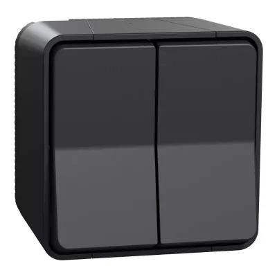 Double va et vient en saillie mureva IP55 gris (MUR35022)
