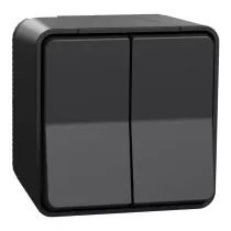 Double va et vient en saillie mureva IP55 gris (MUR35022)