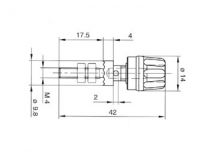 Douille 4mm - longue tige - noir (pk 10a) (HM2400A)