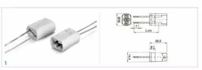 douille avec cable teflon 0.61 mm� t180�c  100cm