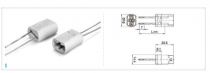 douille avec cable teflon 0.61 mm² t180°c  100cm