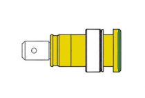 Douille de securite a encastrer, 4mm, jaune/vert, iec1010 - seb2620f6,3 (HM2481S)