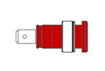 Douille de securite isolee 4mm, rouge (seb 2620-f6,3) (HM2411S)