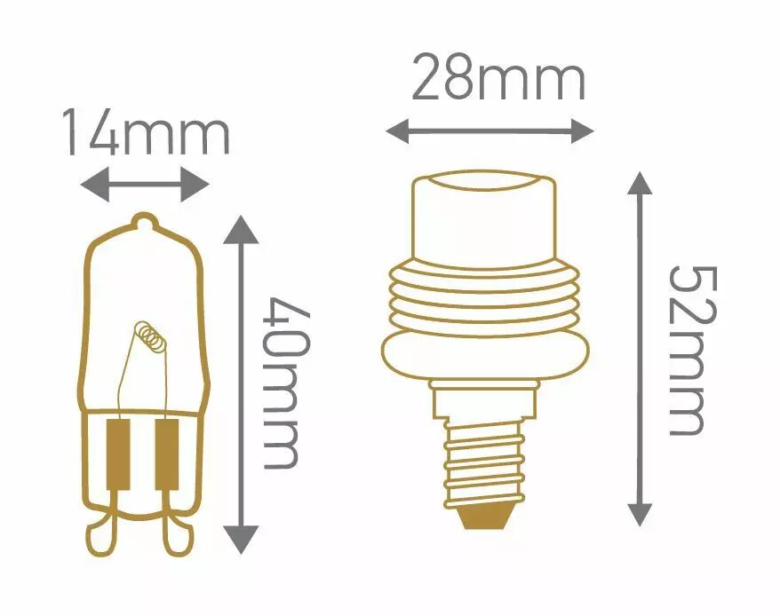 Ampoule Douille E14 pour G9 p.vis 24mm + Pépite EcoHalo G9 42W 2700K