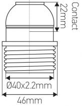 DOUILLE E27 AVEC PORTEE VA MONTEE OR
