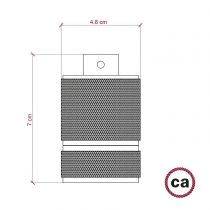 douille E27 en aluminium moleté avec double bague pour abat-jour 6 - Cuivre