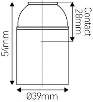 DOUILLE E27 LISSE MONTEE BLANCHE