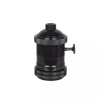 Douille E27 nickel noire avec interrupteur integr�