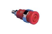 Douille securite 4mm rouge ecrou