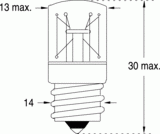 E14 13x30 130v 2,6w (116990)