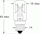 E14 15x43 220/260v 10/15w (117931)