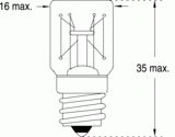 E14 16x35 12v 2,5w (117020)