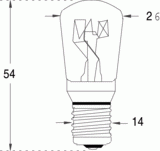 E14 26x54 6/10w 125 / 130v (124205)