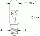 E14 26x86 130v 25w (124175)