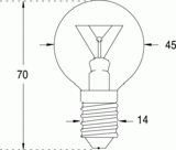 E14 45x70 12v 15w (005476)