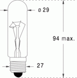 E27 29x94 130v 25w (123991)