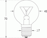 E27 45x70 12v 25w dep (001340)