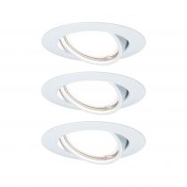 EBL Base rd orientable LED 3x5W 230V GU10 51mm blanc dép./métal (93422)