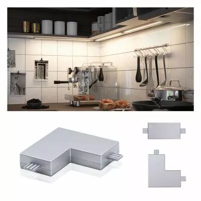 Eclairage de meubles connecteur en �querre Clever Connect Barre Chrome mat 12 V (99970)
