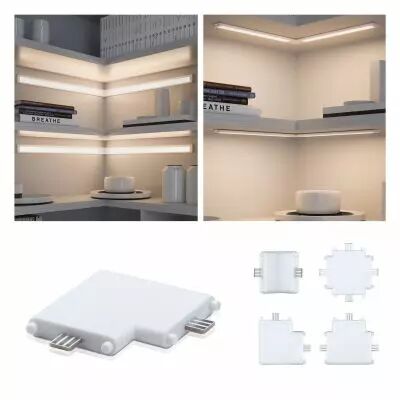 Eclairage de meubles connecteur en �querre Clever Connect Border Blanc d�poli 12 V (99964)