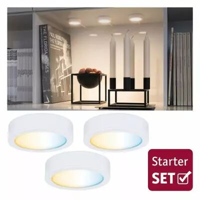 Eclairage de meubles kit Clever Connect Starter Disc Blanc d�poli 12V 3x2,1W TunableWhite 2700 K (99975)
