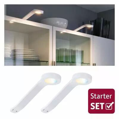 Eclairage de meubles kit Clever Connect Starter Mike Blanc d�poli 12V 2x2W TunableWhite 2700 K (99973)